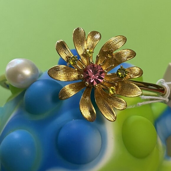 Kate Spade "Rooftop Garden" Open Hinged Bangle - Fresh Pearl - Picture 3 of 7